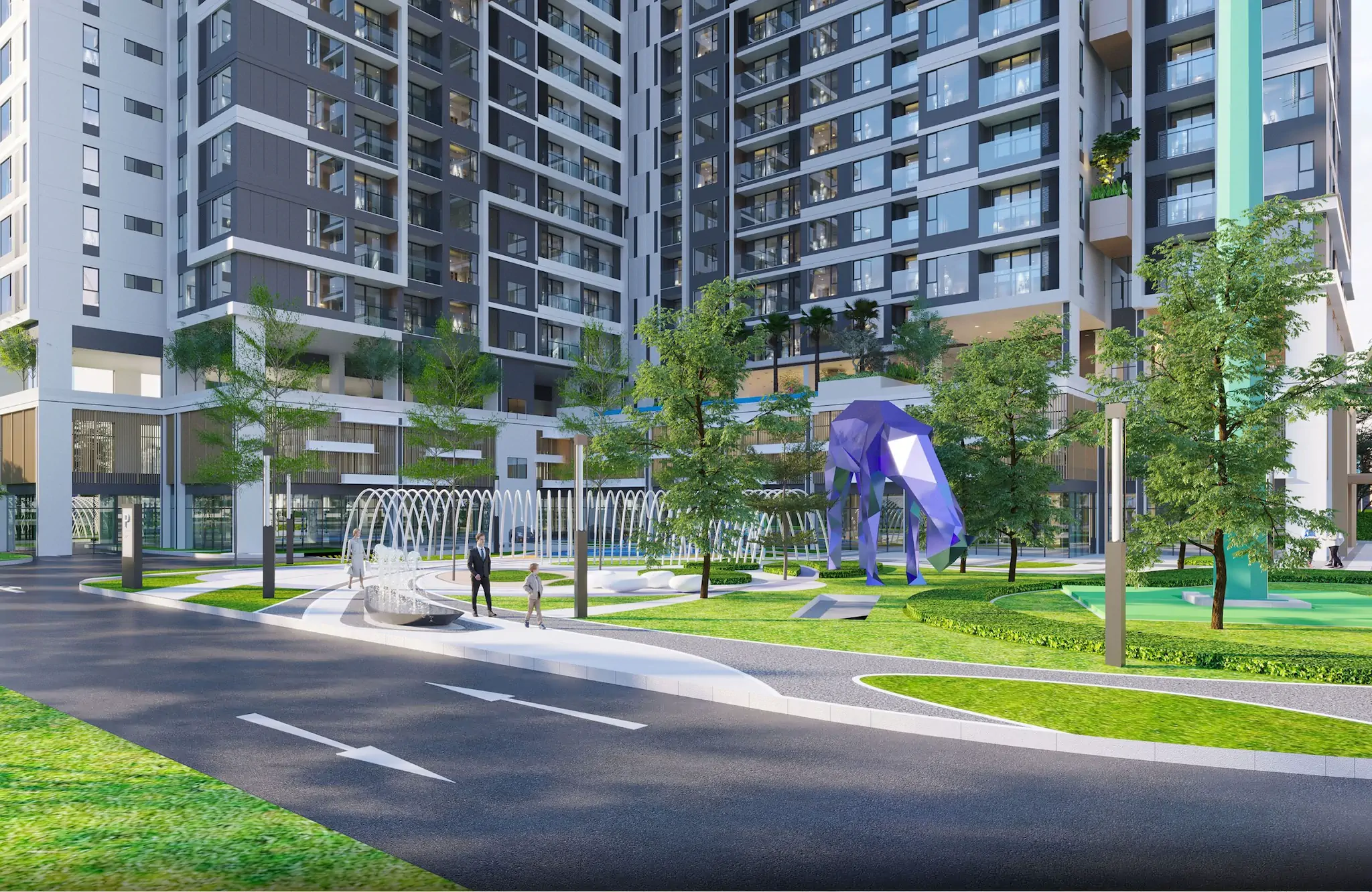 Phối cảnh dự án căn hộ chung cư cao cấp hiện đại với chuẩn tiện ích xanh