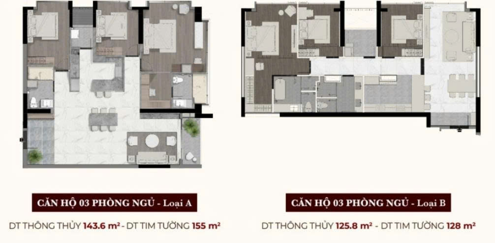 Chi tiết 3PN loại A và B
