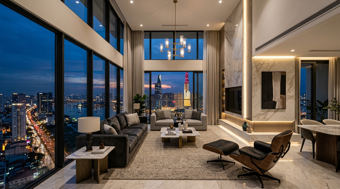 Mặt bằng căn hộ 2 phòng ngủ căn góc 70.20m2 với 2 mặt thoáng view sông