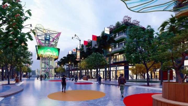 Quảng trường trung tâm và khu phố shophouse mua sắm giải trí sầm uất tại Dragon Eden