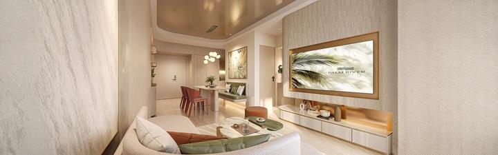 Palm River - Layout căn hộ 2 phòng ngủ tối ưu