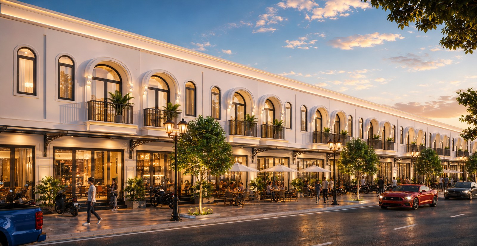 Hồ bơi vô cực và công viên cảnh quan nội khu căn hộ Palm Heights Palm City