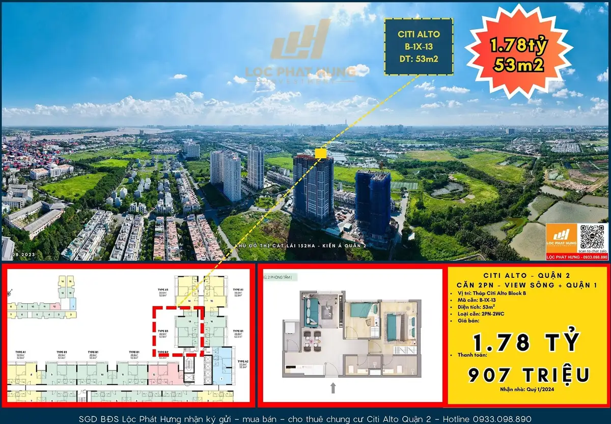 Mặt bằng tầng điển hình tòa tháp căn hộ CITIALTO Cát Lái - Dự án CITIALTO Cát Lái