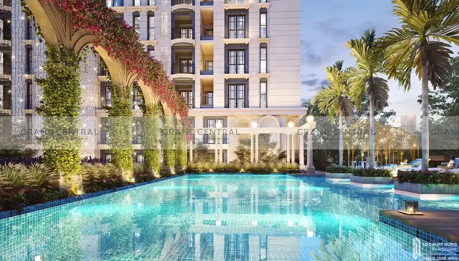 Khối đế đá granite nguyên khối và chi tiết hoa văn quý phái Grand Central Khối đế đá granite nguyên khối và chi tiết hoa văn quý phái Grand Central