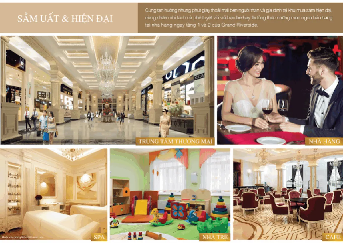 Khu căn hộ cao cấp Grand Riverside Bến Vân Đồn Quận 4 - Hình ảnh thực tế số 6 phối cảnh kiến trúc tiện ích hồ bơi mặt bằng căn hộ