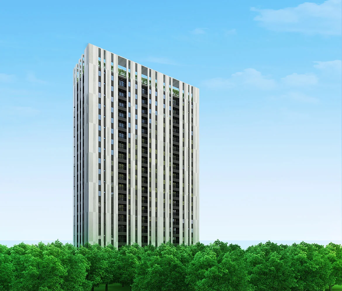 Khu phức hợp căn hộ La Casa 89 Hoàng Quốc Việt Quận 7 - Hình ảnh thực tế số 1 phối cảnh kiến trúc tiện ích hồ bơi mặt bằng căn hộ