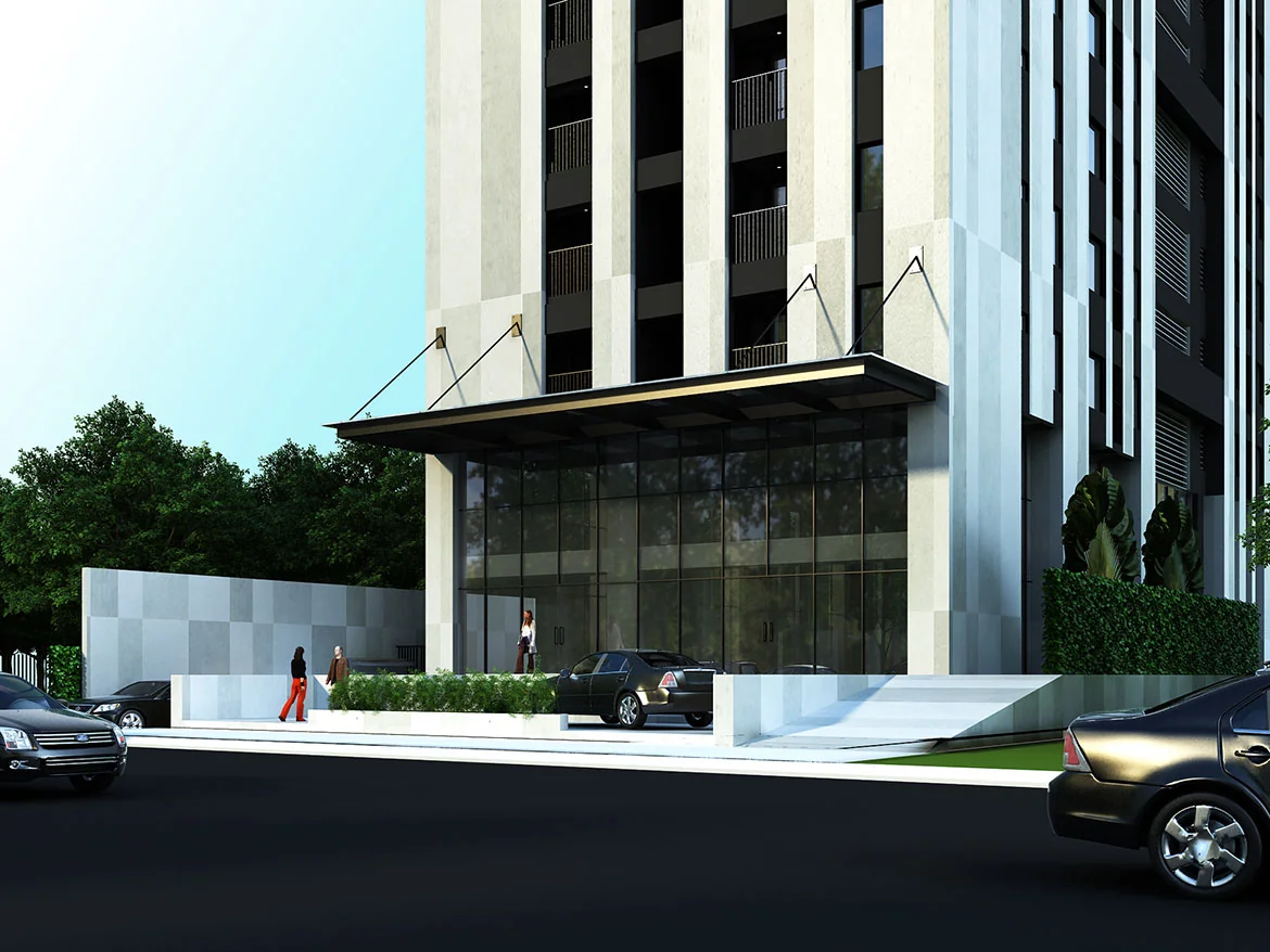 Khu phức hợp căn hộ La Casa 89 Hoàng Quốc Việt Quận 7 - Hình ảnh thực tế số 3 phối cảnh kiến trúc tiện ích hồ bơi mặt bằng căn hộ