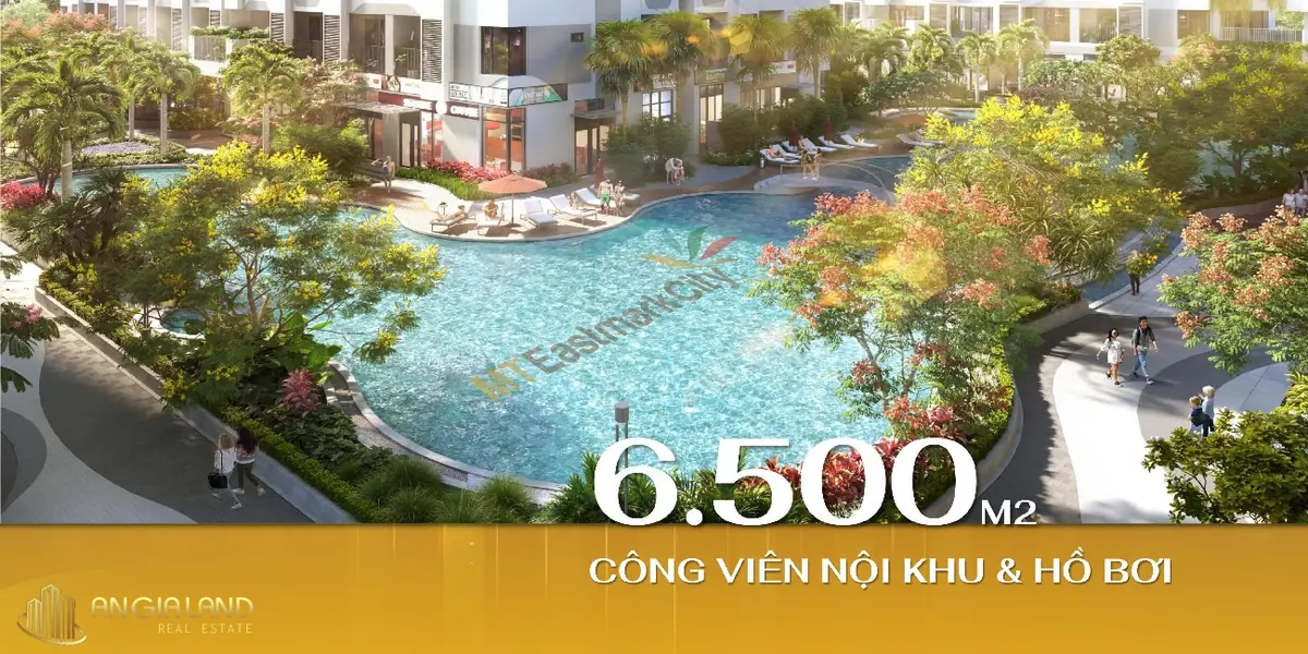 Sảnh đón lobby sang trọng phong cách nghỉ dưỡng nhiệt đới MT Eastmark City - Dự án MT Eastmark City Thủ Đức