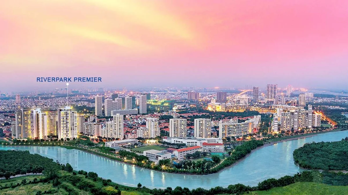 công viên bờ sông thầy tiêu rợp bóng mát cây xanh tại riverpark premier