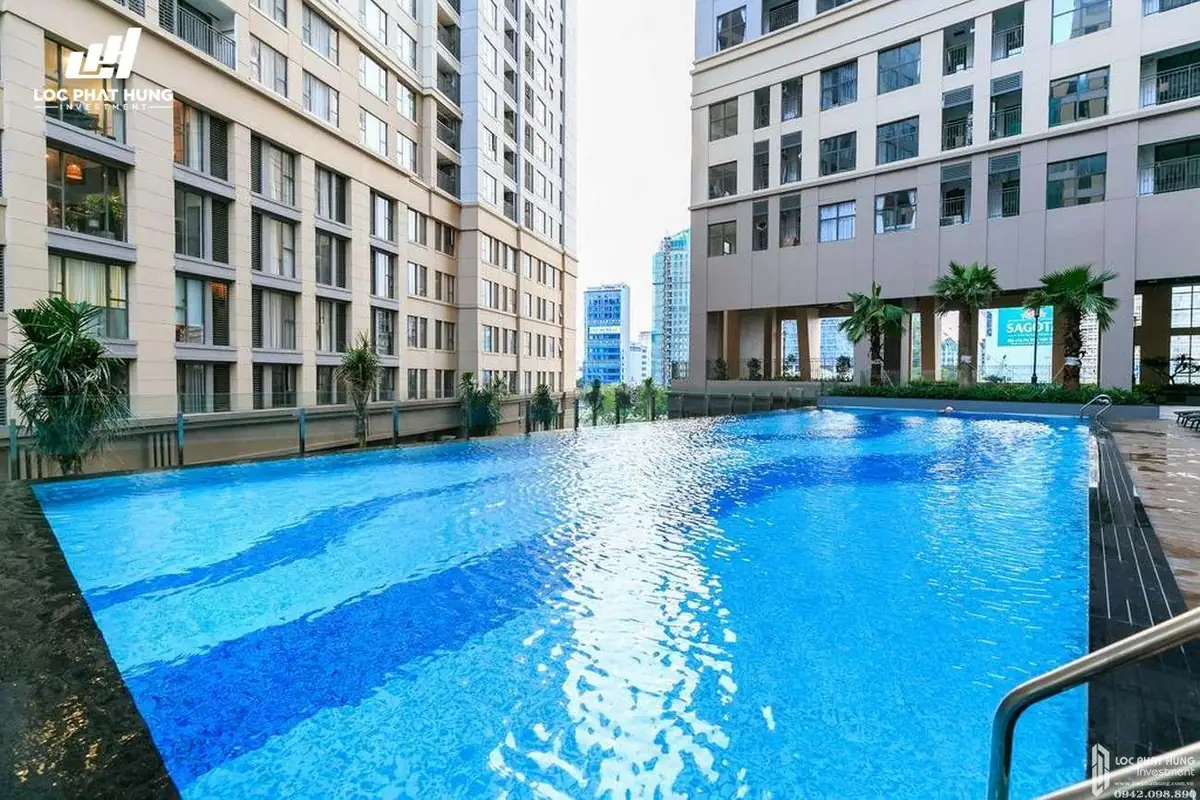 Khu phức hợp cao cấp Saigon Royal Residence Bến Vân Đồn Quận 4 - Hình ảnh thực tế số 10 phối cảnh kiến trúc tiện ích hồ bơi mặt bằng căn hộ