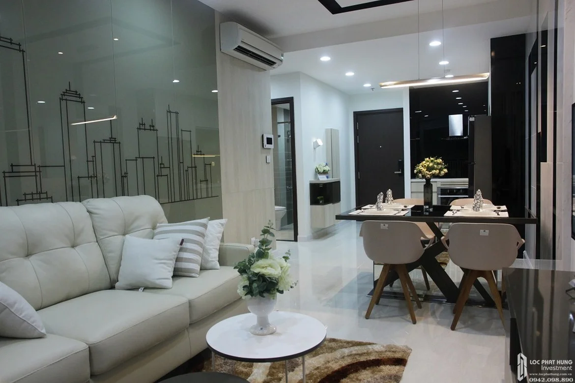 Phòng khách bàn giao hoàn thiện cao cấp ban công thoáng mát Soho Residence - Dự án Soho Residence Cô Giang