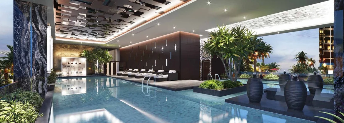 Phòng khách siêu sang trần cao ốp đá cẩm thạch Sunshine Tower - Dự án Sunshine Tower Ba Son