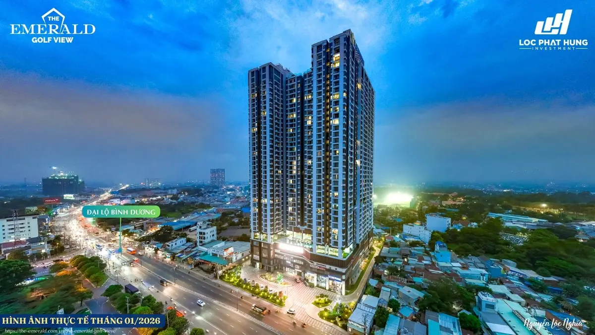 The Canary Heights Thuận An - Hình ảnh thực tế số 8 hồ bơi resort, mặt bằng và khuôn viên xanh 2026