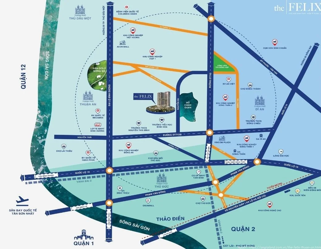 Hình ảnh thực tế mặt bằng tiện ích The Felix Thuận An số 12 cập nhật 2026