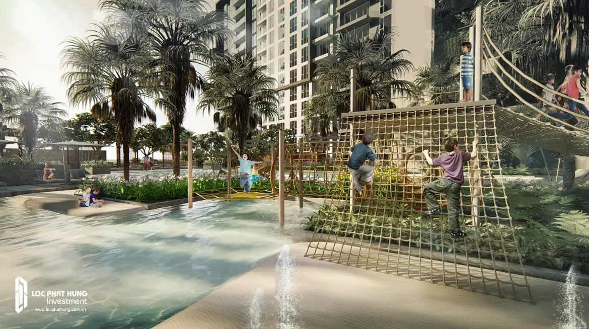 Layout thiết kế căn hộ 1 phòng ngủ phong cách Hawaii The Infiniti