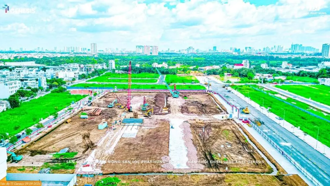 Tiến độ thi công thực tế TT Genesis ngày 09-09-2026 Hình ảnh cập nhật tiến độ thi công thực tế TT Genesis ngày 09-09-2026
