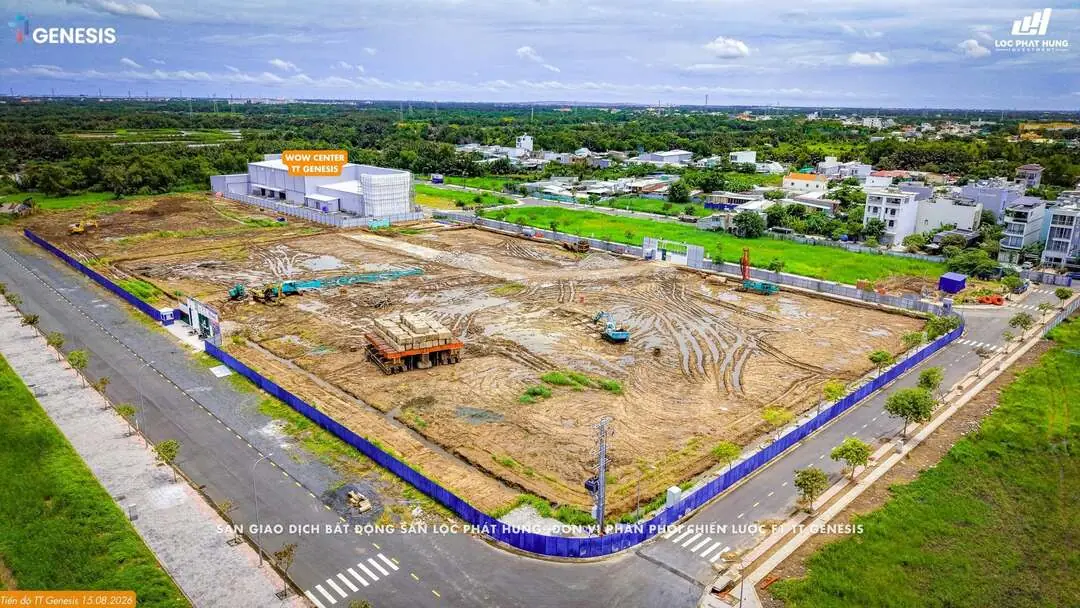 Tiến độ thi công TT Genesis ngày 19-08-2026 Cập nhật tiến độ thi công hạ tầng móng cọc dự án TT Genesis ngày 19-08-2026
