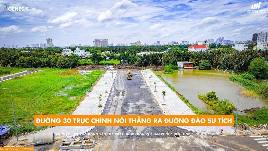 Tiến độ công trường TT Genesis cập nhật tháng 09-2026 Cập nhật tiến độ dự án TT Genesis Nhà Bè tháng 09-2026 máy móc thi công tấp nập