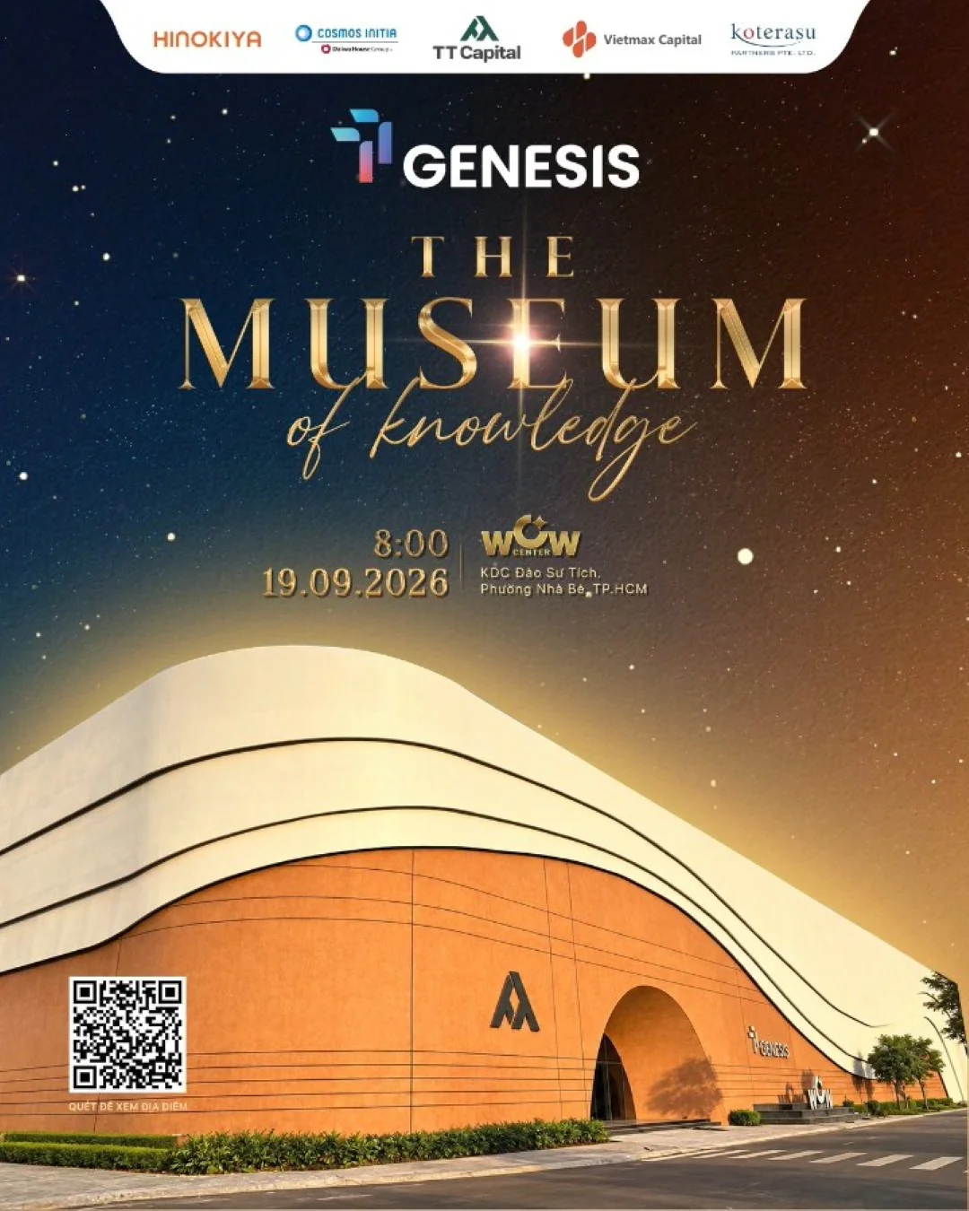 Sự kiện khai trương WOW Center TT Genesis ngày 19-09-2026 Sự kiện khai trương trung tâm WOW Center TT Genesis ngày 19-09-2026