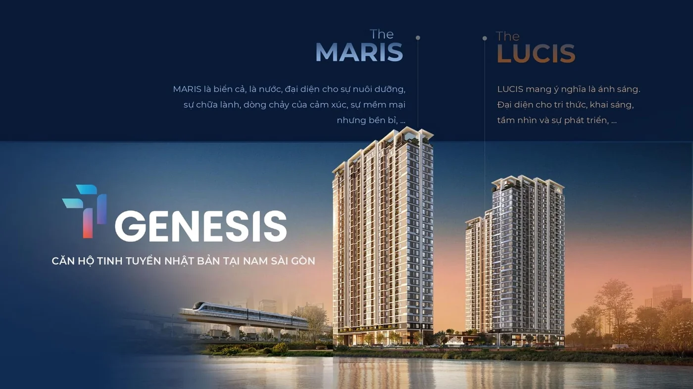Phối cảnh kiến trúc tháp đôi TT Genesis Nhà Bè Phối cảnh kiến trúc 2 tháp đôi hiện đại tại dự án TT Genesis Nhà Bè