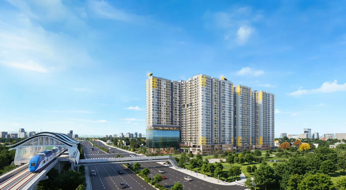 Phối cảnh Bcons NewSky kết nối ga Metro mặt tiền Quốc Lộ 13
