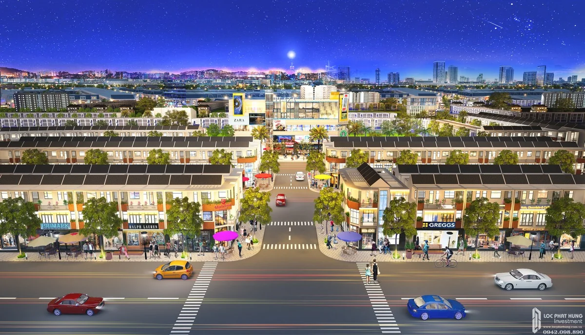 Dự án đất nền nhà phố Bình Dương Avenue City Bến Cát - Phối cảnh tổng thể quy hoạch kiến trúc hiện đại