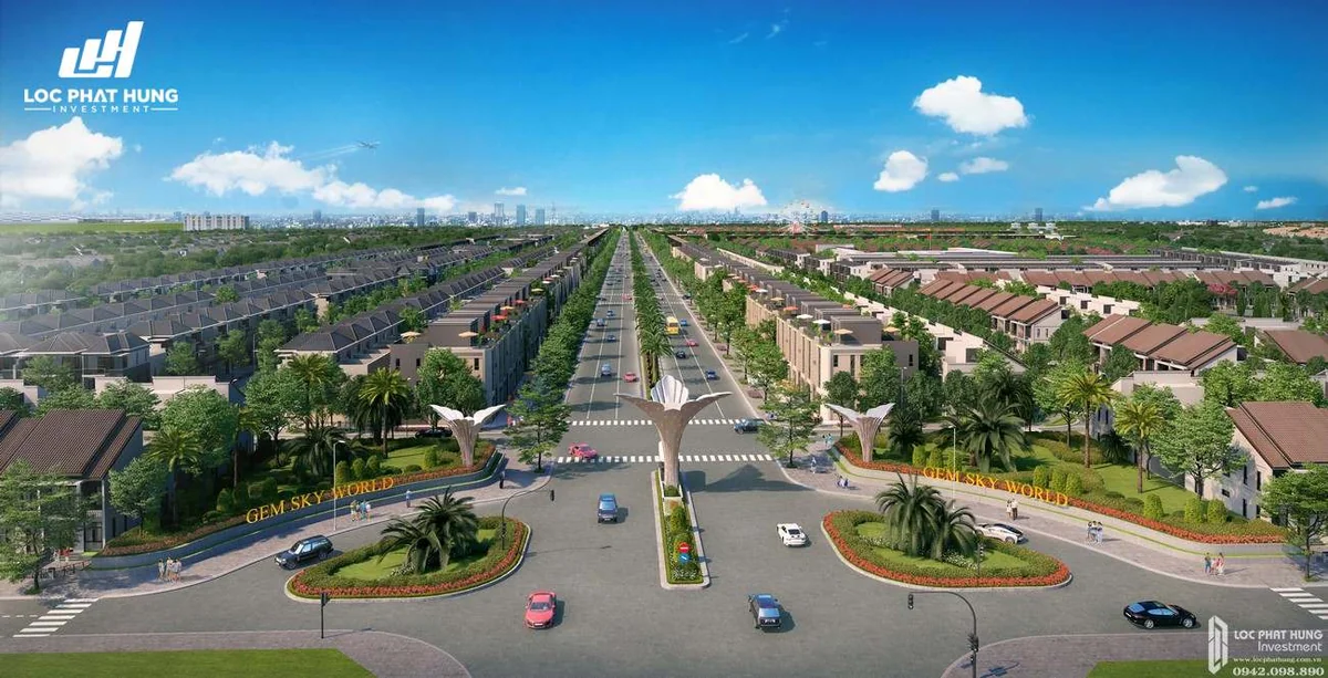 Phối cảnh tổng thể khu đô thị thương mại giải trí Gem Sky World Long Thành