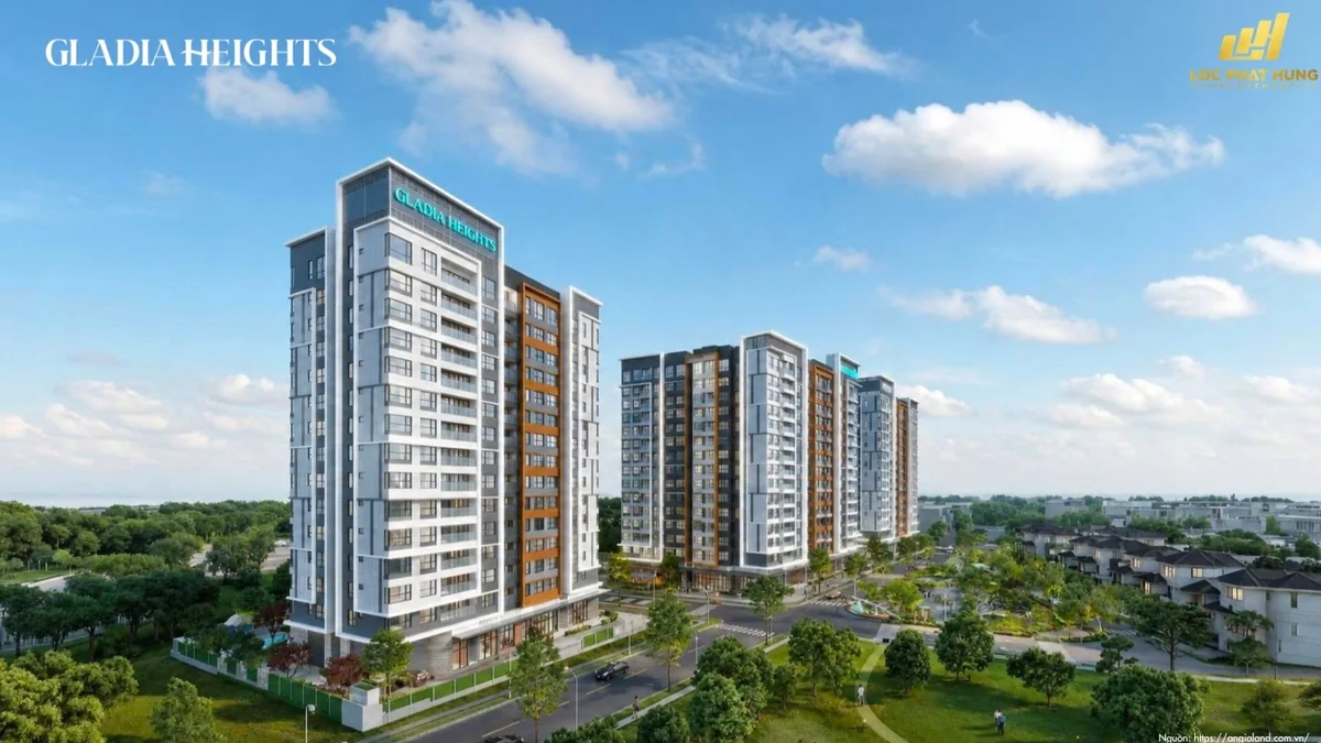 Phối cảnh tổng thể 3 tòa tháp căn hộ resort Gladia Heights Khang Điền Thủ Đức