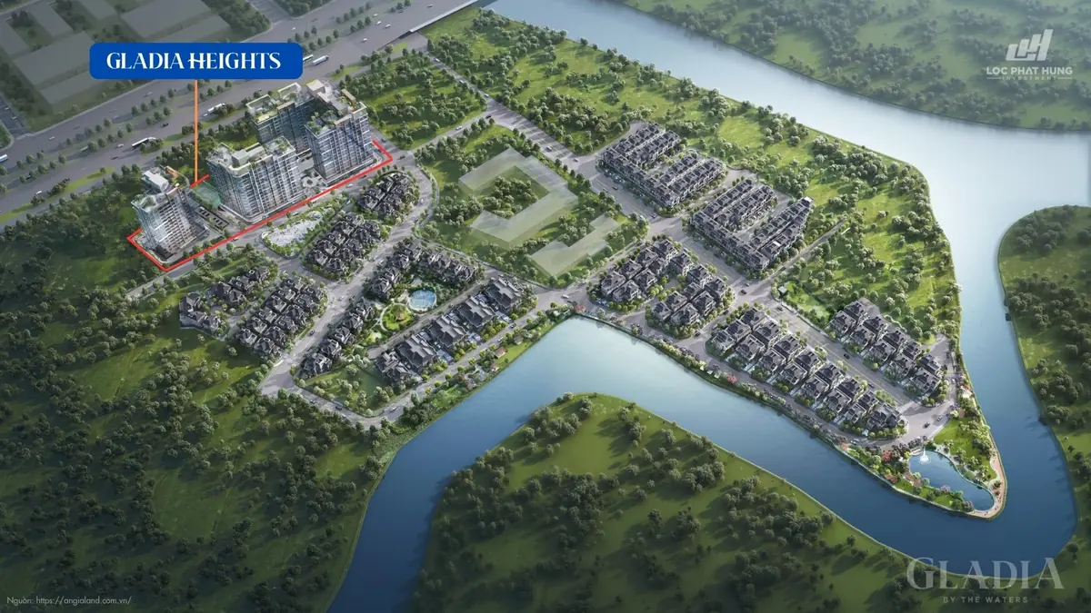 Phối cảnh góc ban đêm sang trọng dự án Gladia Heights Võ Chí Công