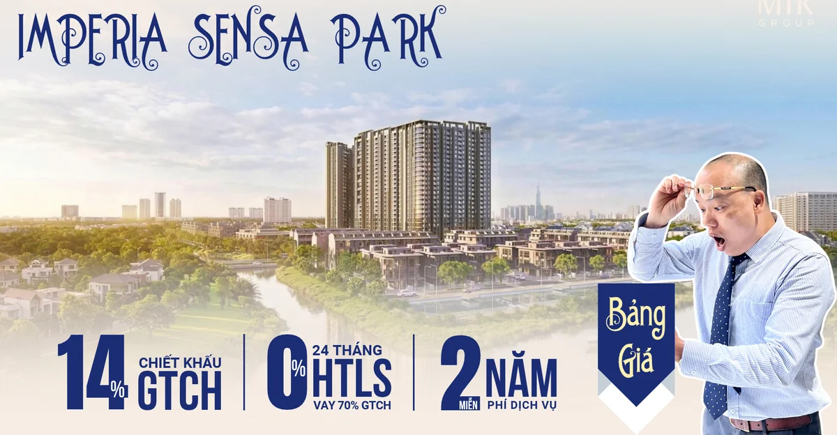 Phối cảnh kiến trúc ban đêm lung linh tại dự án căn hộ Imperia Sensa MIK Group
