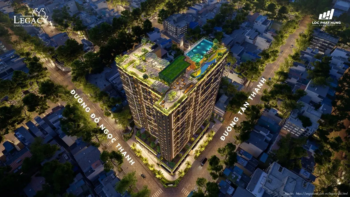 Phối cảnh tổng thể tòa tháp đôi căn hộ cao cấp Legacy 66 Quận 5