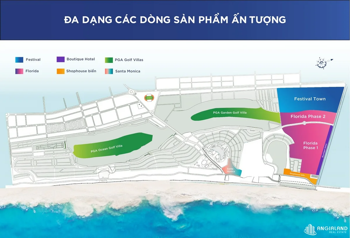 Bản đồ quy hoạch mặt bằng tổng thể các phân khu Novaworld Phan Thiết