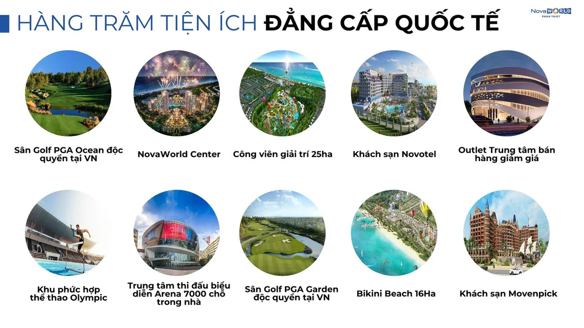 Tiện ích quảng trường biển và công viên giải trí Novaworld Phan Thiết