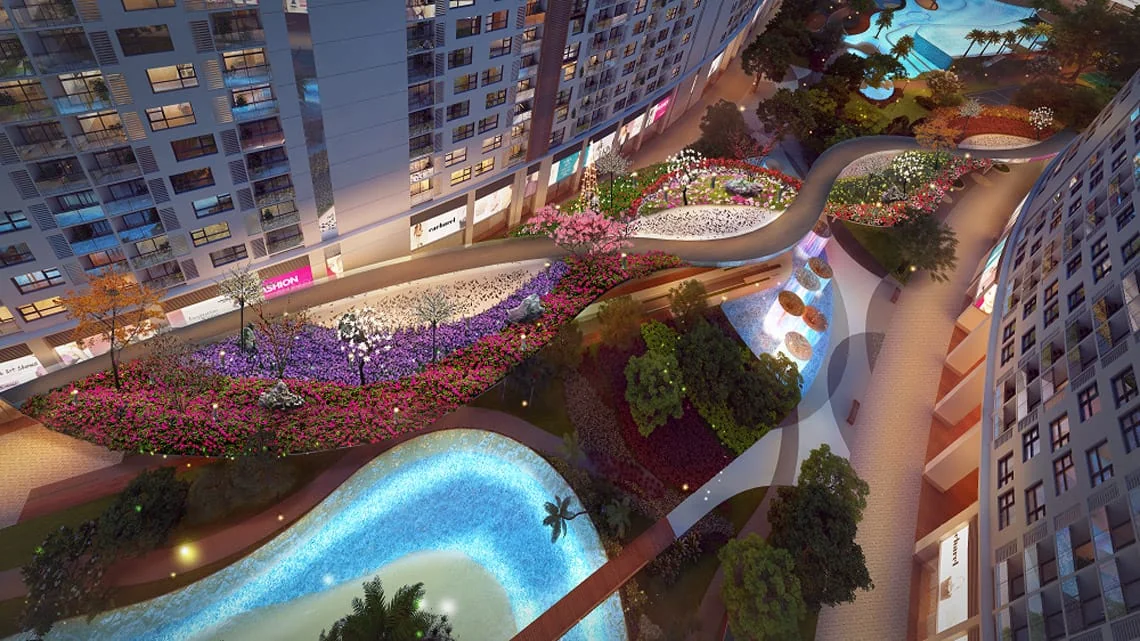 Mặt bằng thiết kế chi tiết căn hộ 1 phòng ngủ River City Trường Thọ