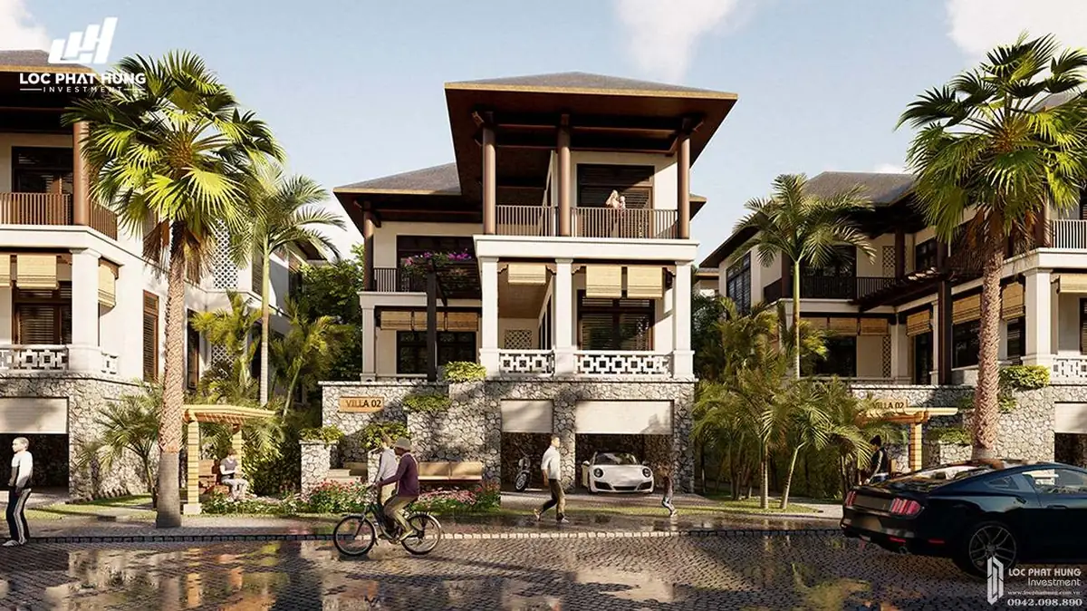 Thiết kế không gian sân vườn và ban công biệt thự mẫu Sunshine Heritage