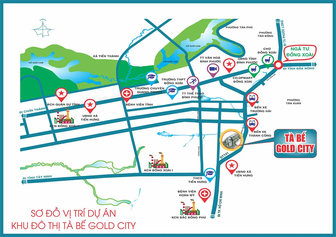 Mặt bằng quy hoạch tổng thể 6.5ha khu dân cư Tà Bế Gold City Tiến Thành