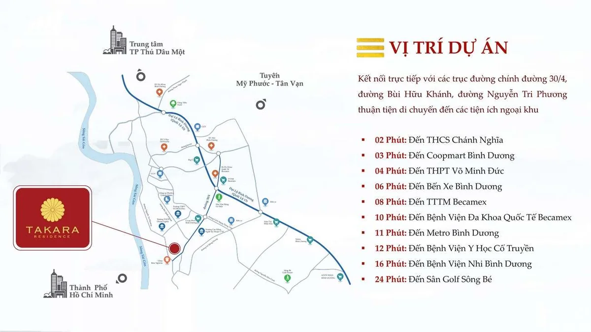 Khu đô thị phong cách Nhật Bản Takara Residence Thủ Dầu Một - Không gian phòng khách nội thất sang trọng ngập tràn ánh sáng