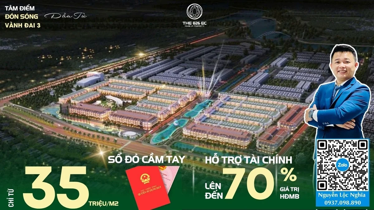 Phối cảnh tổng thể dự án khu dân cư đất nền The 826 EC Long Hậu Cần Giuộc